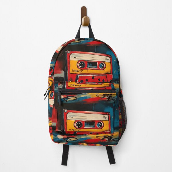 Item preview, Vibrant Retro Cassette Tape Art - Abstract Nostalgic Design with Dynamic Music Energy designed and sold by OlfactoART Studio.