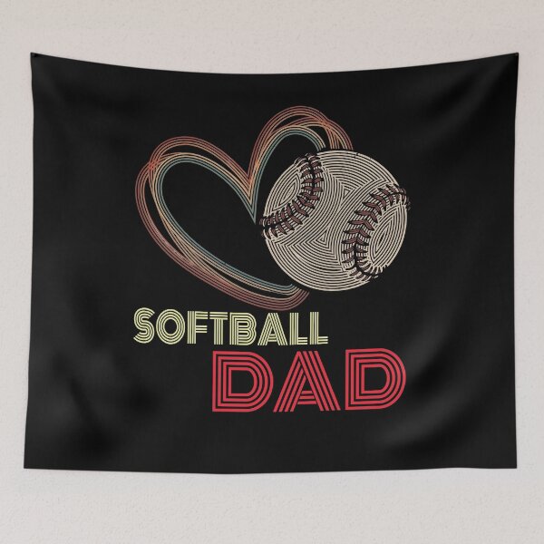 Item preview, Retro Heart Softball Dad Shirt designed and sold by LashondaGreen89.