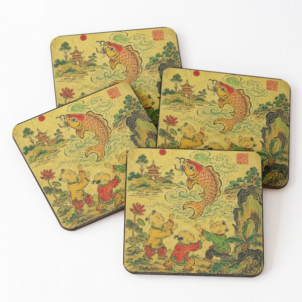 Item preview, Lucky Koi Vintage Folk  designed and sold by eliramaison.
