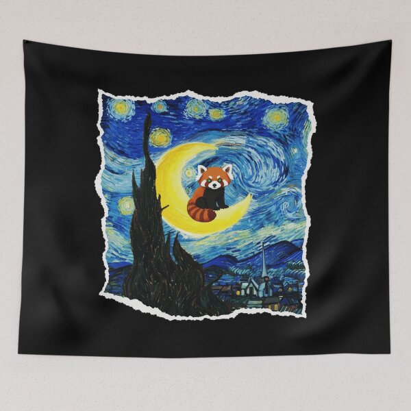 Item preview, Red Panda Moonlight Painting  designed and sold by JordynLadukeg65.