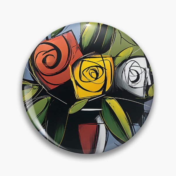 Item preview, Vibrant Abstract Rose Bouquet - Bold Geometric Floral Art with Modern Lines and Colorful Expression designed and sold by OlfactoART Studio.