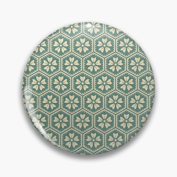 Item preview, Seamless Green Floral Hexagonal Pattern – Moroccan Geometric Tile Design designed and sold by 555Design.