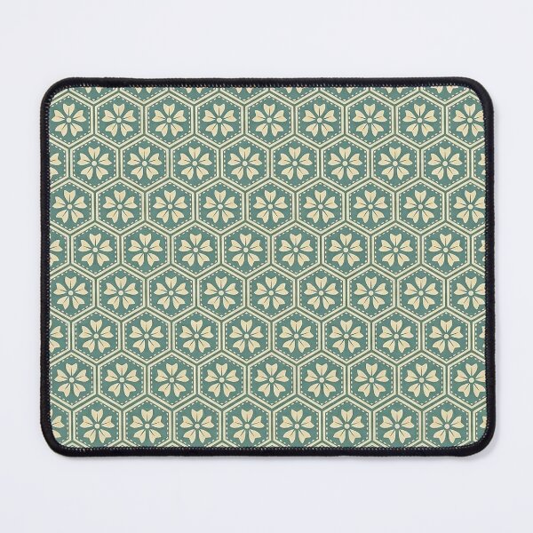 Item preview, Seamless Green Floral Hexagonal Pattern – Moroccan Geometric Tile Design designed and sold by 555Design.