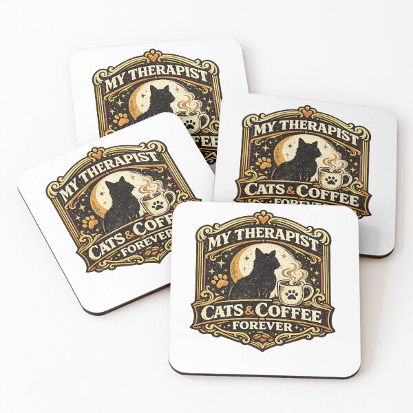 Item preview, My Therapist Cats & Coffee Forever – Vintage Cat Lover Design designed and sold by DailyTrendFinds.