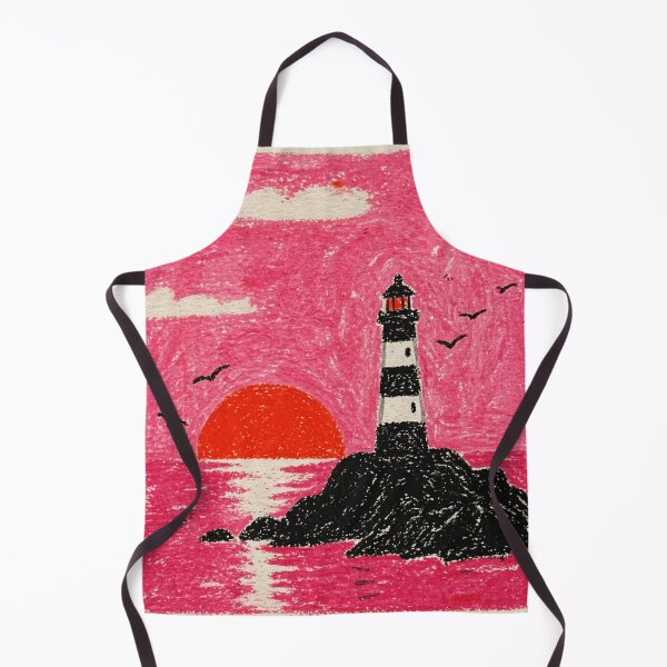 Item preview, Pink Sunset Lighthouse Coastal Sketch designed and sold by Modaozushi216.