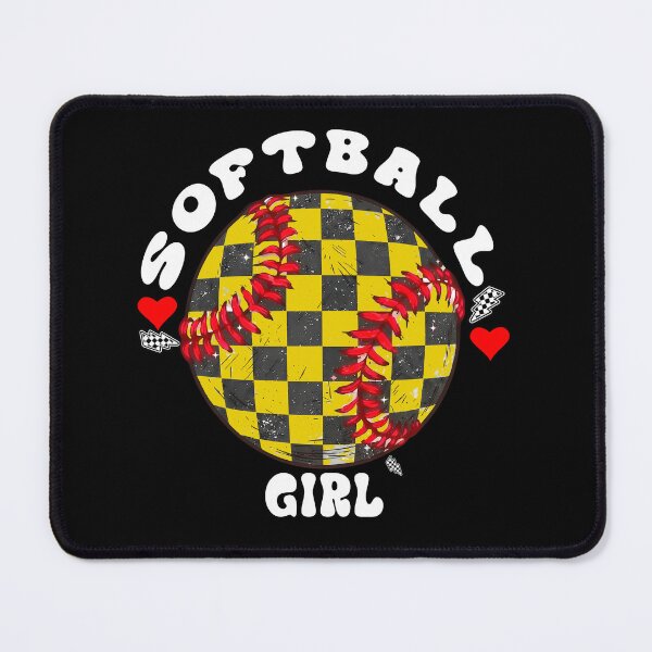 Item preview, Checkered Softball Girl Retro Tee designed and sold by LashondaGreen89.