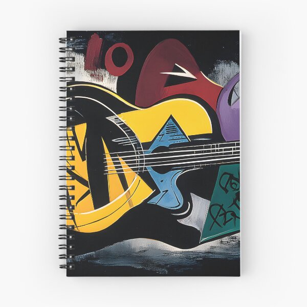 Item preview, Cubist Guitar Composition - Geometric Rhythm and Bold Color Harmony in Abstract Musical Expression designed and sold by OlfactoART Studio.