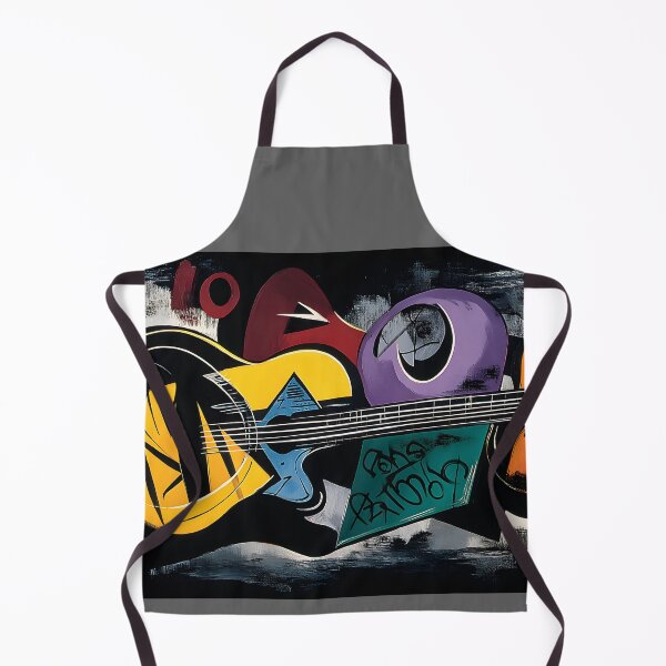 Item preview, Cubist Guitar Composition - Geometric Rhythm and Bold Color Harmony in Abstract Musical Expression designed and sold by OlfactoART Studio.