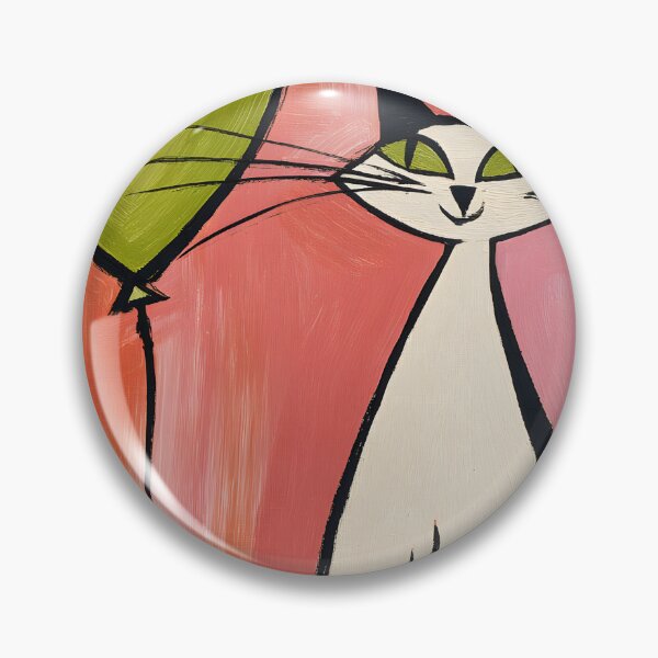 Item preview, Stylized Cat with Heart Balloon Greeting Card - Vibrant Playful Modern Whimsical Design designed and sold by OlfactoART Studio.