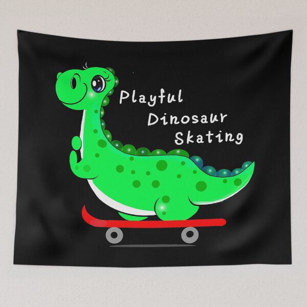Item preview, Playful Dinosaur Skating  designed and sold by Shirley cute art .