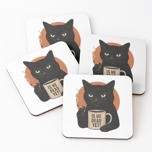 Item preview, Black Cat Coffee Is He Dead Yet designed and sold by phoebelevine.