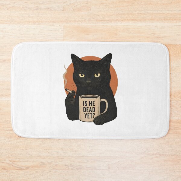 Item preview, Black Cat Coffee Is He Dead Yet designed and sold by phoebelevine.