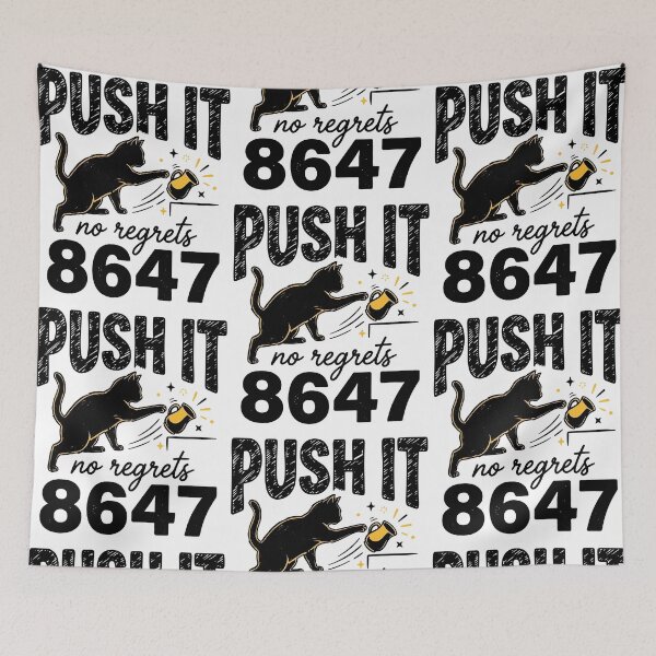 Item preview, Push It No Regrets 8647 Anti Trump Cat Coffee Humor designed and sold by phoebelevine.