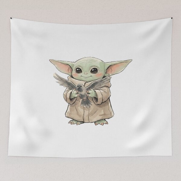 Item preview, BABY YODA FLYING CROW designed and sold by LIS AND MELIVERSO.