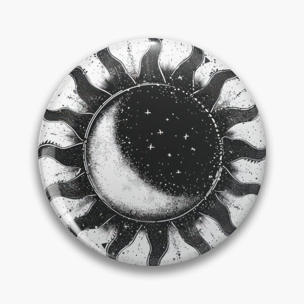 Item preview, Sun Moon Magical Black and White Graphic designed and sold by CelesticaShop.