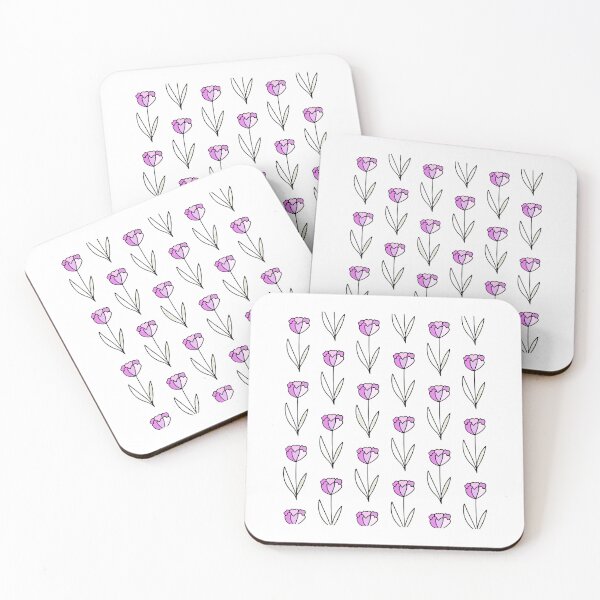 Item preview, Whimsical Pink Tulips Floral Pattern designed and sold by Artsy Corner.
