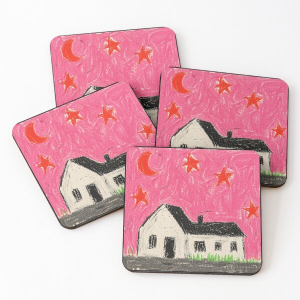 Item preview, Pink Night Cottage Folk Drawing designed and sold by Modaozushi216.