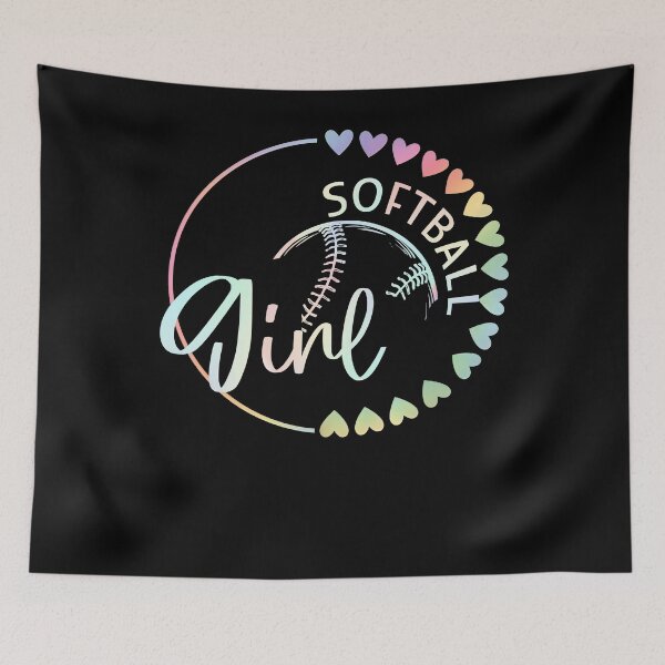 Item preview, Pastel Tie Dye Softball Girl Heart Tee designed and sold by LashondaGreen89.
