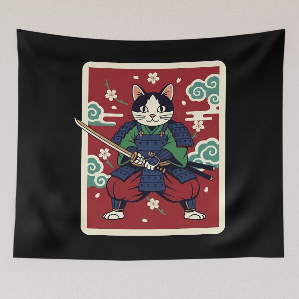 Item preview, Samurai Cat Japanese Retro  designed and sold by JordynLadukeg65.