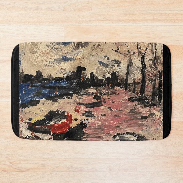 Item preview, Abstract City Harbor Painting with Pink Water designed and sold by eliramaison.