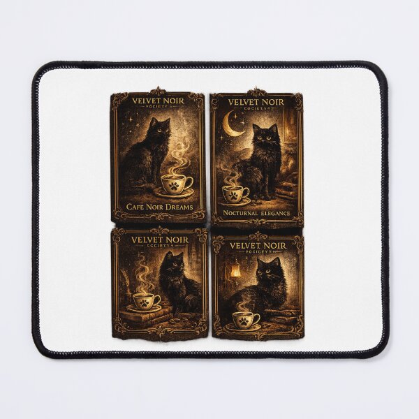Item preview, Velvet Noir Society – Cafe Noir Dreams Vintage Cat Poster Collection designed and sold by DailyTrendFinds.