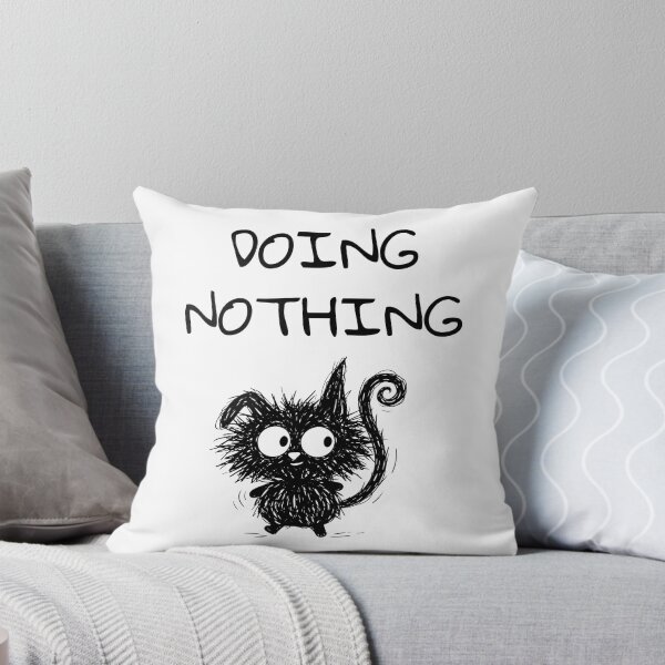 Item preview,  Funny Black Cat – DOING NOTHING Mood | Doodle Cat Meme designed and sold by moodiecatshop.