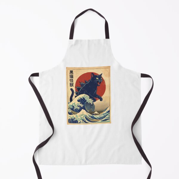 Item preview, Black Cat Monster Kanagawa Wave Japanese Design designed and sold by dal-koz-ar.