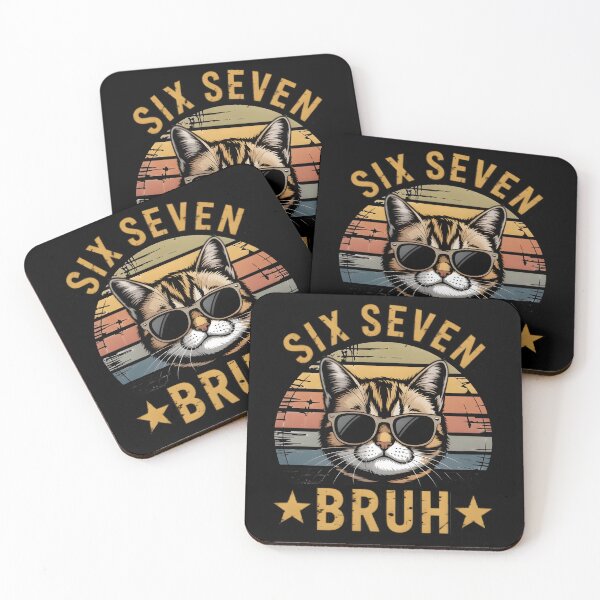 Item preview, Gafas de sol retro Six Seven Bruh Cool Cat designed and sold by Zizo-DR44.