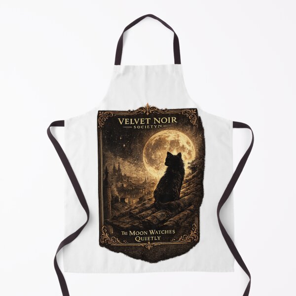 Item preview, Velvet Noir Society – The Moon Watches Quietly Vintage Gothic Cat Art designed and sold by DailyTrendFinds.
