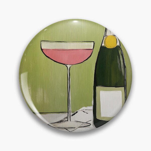 Item preview, Soft Elegance Toast - Champagne Bottle with Pink Filled Glass on White Draped Table in Serene Green  designed and sold by OlfactoART Studio.