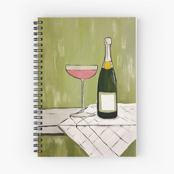 Item preview, Soft Elegance Toast - Champagne Bottle with Pink Filled Glass on White Draped Table in Serene Green  designed and sold by OlfactoART Studio.
