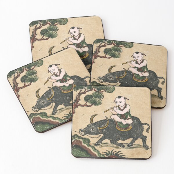 Item preview, Vintage Flute Rider Folk Art Illustration designed and sold by eliramaison.