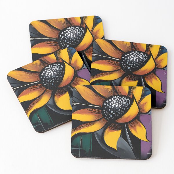 Item preview, Sunflower in Shadowlight - Vivid Orange Bloom Emerging from Abstract Darkness and Bold Contrast designed and sold by OlfactoART Studio.
