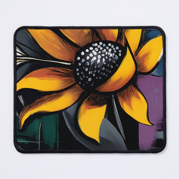 Item preview, Sunflower in Shadowlight - Vivid Orange Bloom Emerging from Abstract Darkness and Bold Contrast designed and sold by OlfactoART Studio.