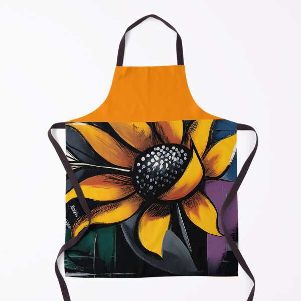 Item preview, Sunflower in Shadowlight - Vivid Orange Bloom Emerging from Abstract Darkness and Bold Contrast designed and sold by OlfactoART Studio.