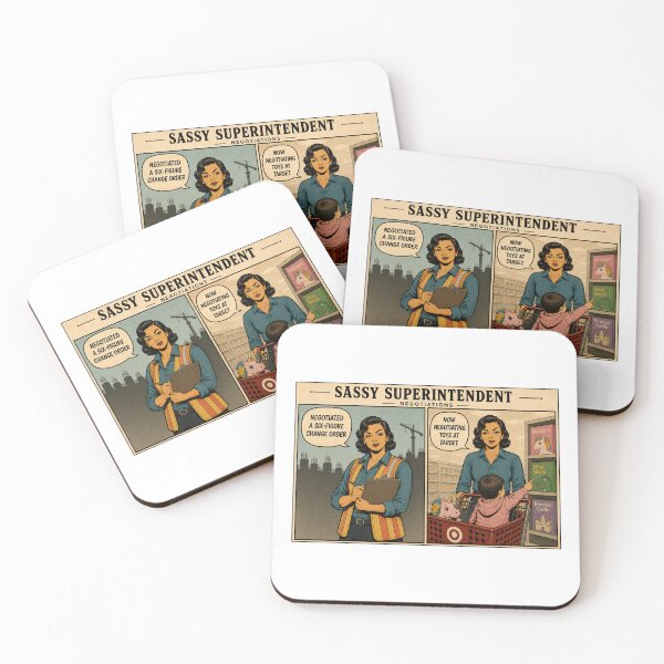 Item preview, Funny Construction Mom Comic – “Now Negotiating Toys at Target” Retro Art designed and sold by SassySuperintendent.
