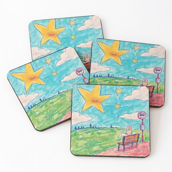 Item preview, Bunny at Bus Stop Dreamy Star Illustration designed and sold by Modaozushi216.