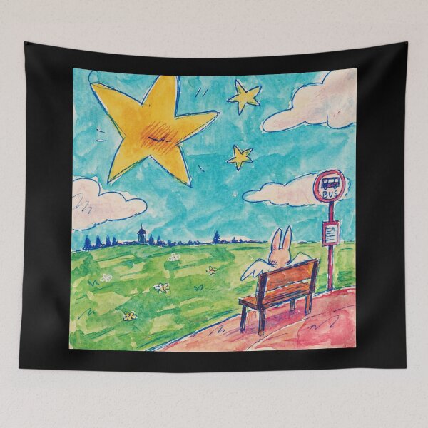 Item preview, Bunny at Bus Stop Dreamy Star Illustration designed and sold by Modaozushi216.