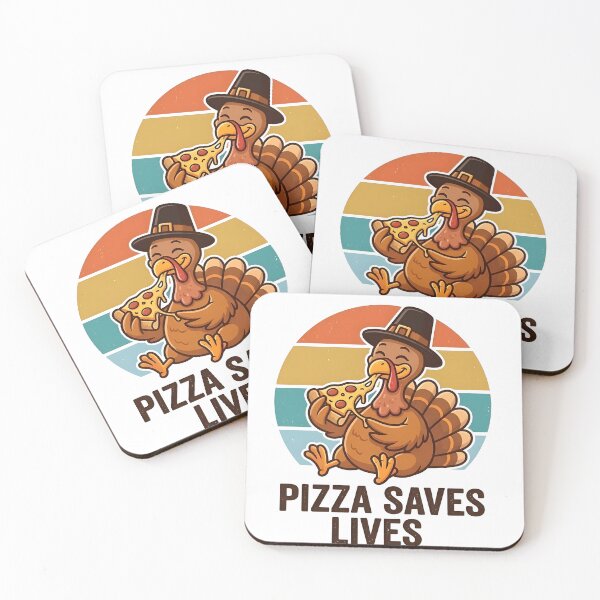 Item preview, Pizza Saves Lives Funny Turkey Eating Pizza designed and sold by wingoo22.
