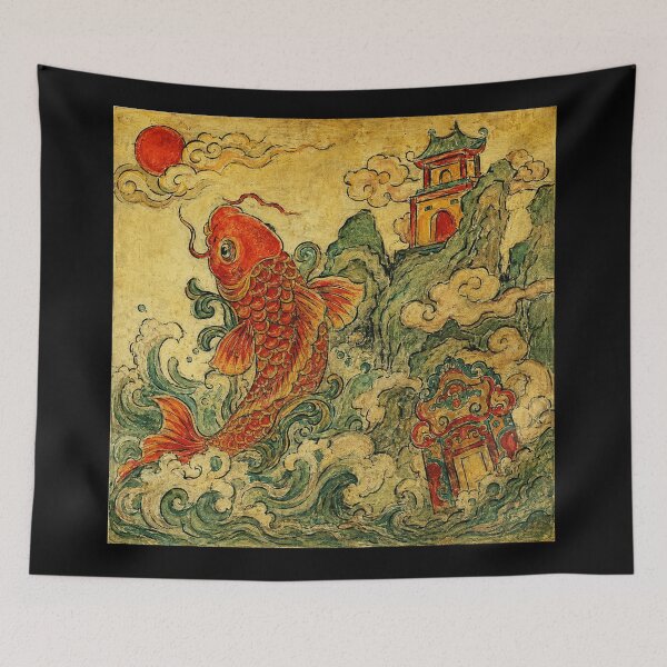Item preview, Golden Koi Fish Mythic Wave  designed and sold by eliramaison.