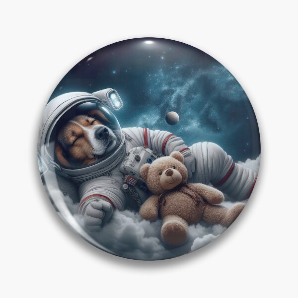 Item preview, Space Dog Astronaut Napping with His Teddy  designed and sold by CarolM.