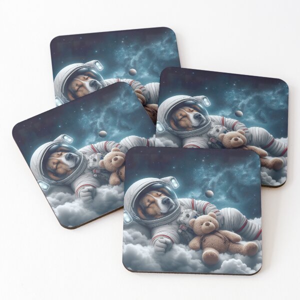 Item preview, Space Dog Astronaut Napping with His Teddy  designed and sold by CarolM.