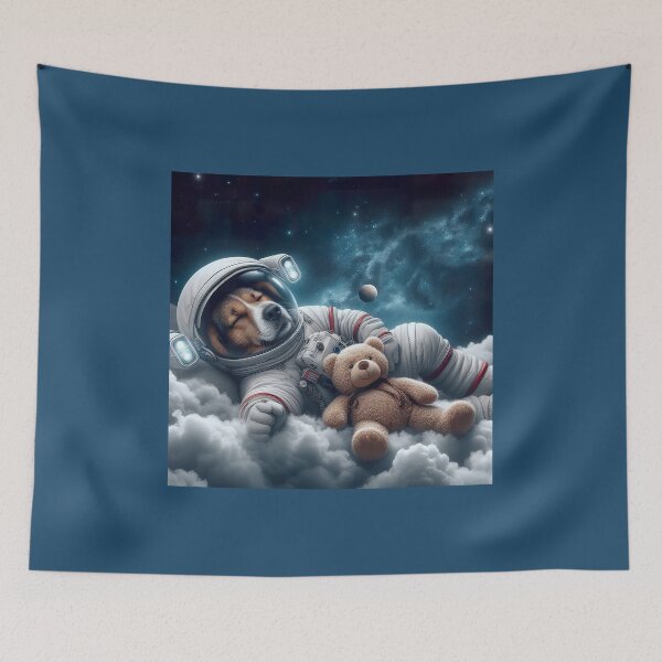 Item preview, Space Dog Astronaut Napping with His Teddy  designed and sold by CarolM.