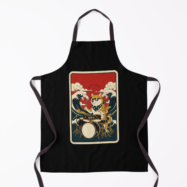 Item preview, Cool Shiba Inu Drummer Japanese Wave Poster designed and sold by JordynLadukeg65.