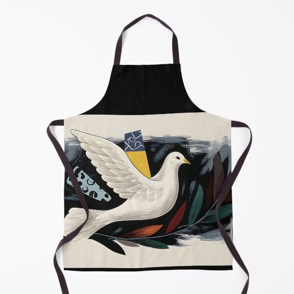 Item preview, Peace Dove in Flight - White Bird with Multicolored Leaves and Vibrant Geometric Abstract Background designed and sold by OlfactoART Studio.