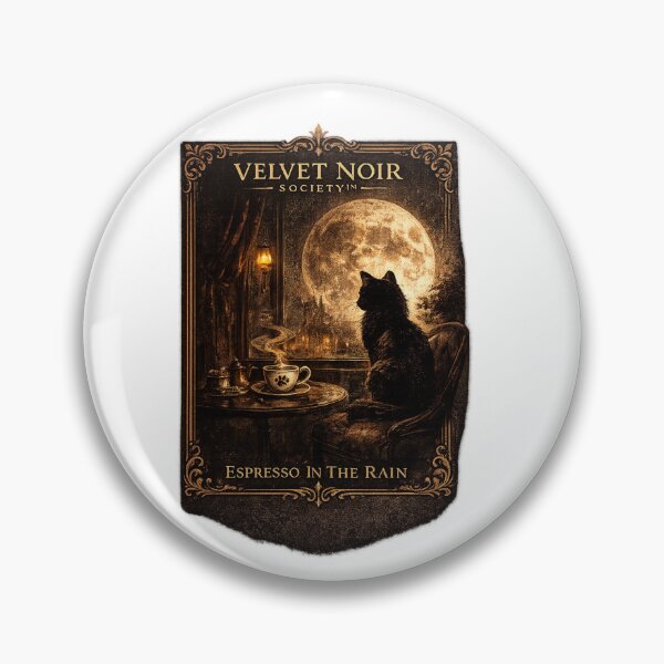 Item preview, Velvet Noir Society – Espresso In The Rain Vintage Gothic Cat Poster designed and sold by DailyTrendFinds.