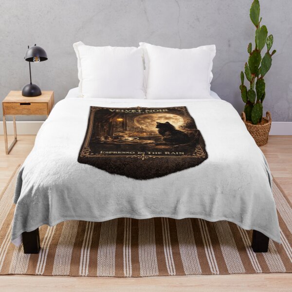 Item preview, Velvet Noir Society – Espresso In The Rain Vintage Gothic Cat Poster designed and sold by DailyTrendFinds.