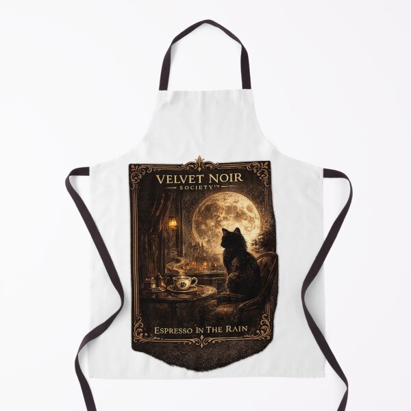 Item preview, Velvet Noir Society – Espresso In The Rain Vintage Gothic Cat Poster designed and sold by DailyTrendFinds.