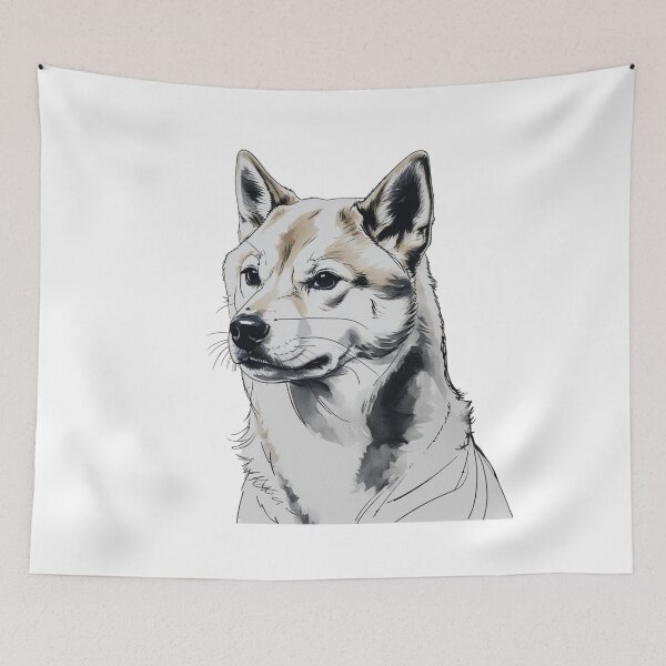 Item preview, Shiba Inu T-Shirt — Ink Sketch Watercolor Shiba Inu Portrait Art Tee  designed and sold by PaleInk.