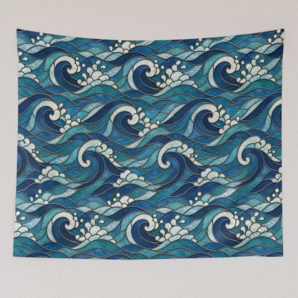 Item preview, Stained Glass Ocean Wave Flow Pattern designed and sold by Dresut.